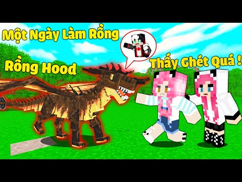 REDHOOD THỬ THÁCH 24 GIỜ SINH TỒN MINECRAFT CHẾ ĐỘ RỒNG THẦN*1 NGÀY MỀU LÀM RỒNG LỬA TRONG MINECRAFT