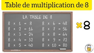 أسهل طريقة لحفظ جدول الضرب 8 Table de multiplication