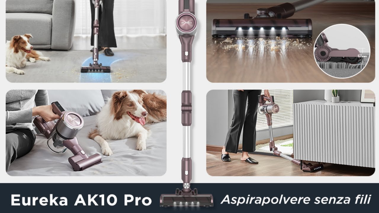 Eureka AK10 Pro Aspirapolvere Senza Fili  Aspirapolvere Portatile per Peli  di Animali 