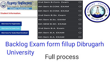 backlog exam form fill up Dibrugarh University step by step 2024 @proysir