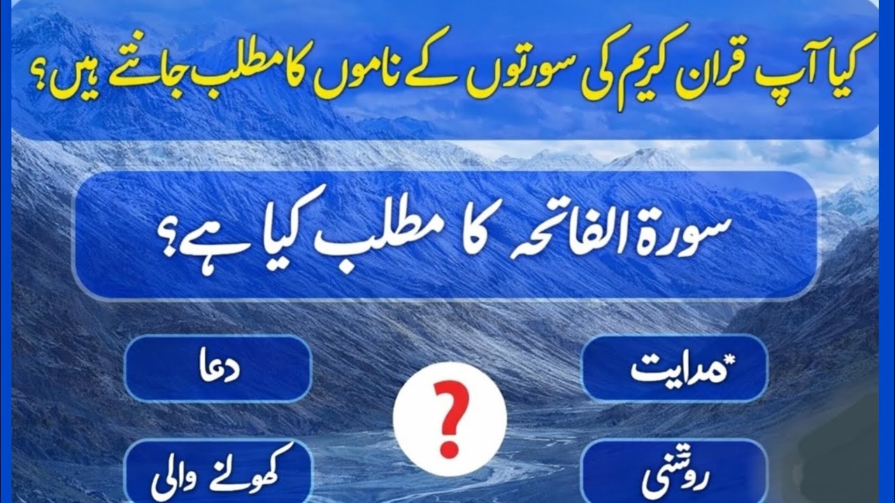 Meaning of Quran Surah Names ( Quran Quiz) || Test Your Islamic Knowledge 