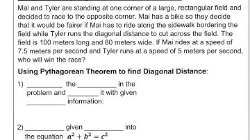 Pythagorean Theorem to find Distance Entry 61 Video