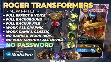NEW Script Skin Roger Transformers - Grimlock No Password | Full Effect Voice | Patch Terbaru