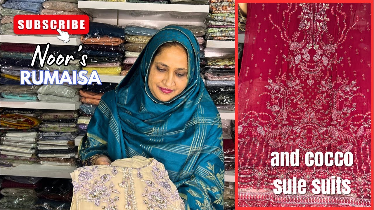 Noor’s Rumaisa and cocco sule suits at AZ Textiles By Zoya Syed in live