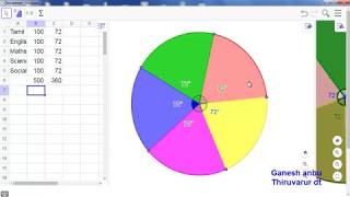 geogebra tutorial part 33  How to create Circle diagram(pie chart ) using geogebra