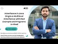 Inheritance in Java  Single &amp; Multilevel Inheritance with Real Example And Program in Hindi