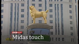 Leader unveils giant gold dog statue (Turkmenistan) - BBC News - 12th November 2020