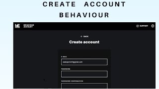 How to Create Account on BEHAVIOUR