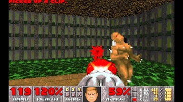Doom E1M2 100% everything [fast monsters]