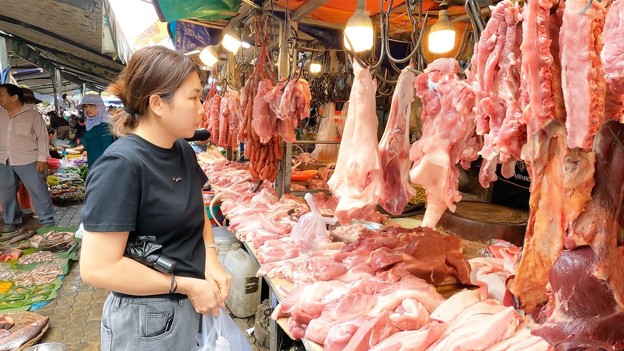 Walking Tour Around Cambodia Market - Massive Food Show & Real Life In Market - Khmer Food