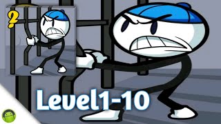Stick Prison - Gameplay android Waklthorugh - Kabur Dari Penjara Level1-10 Indonesia screenshot 1
