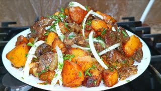 КАРТОШКА - Жаренная так, Вкуснее в 100 раз! Куриные Сердечки.