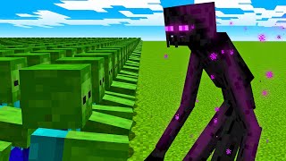 1000 Zombier VS 1 Mutant ENDERMAN I Minecraft!