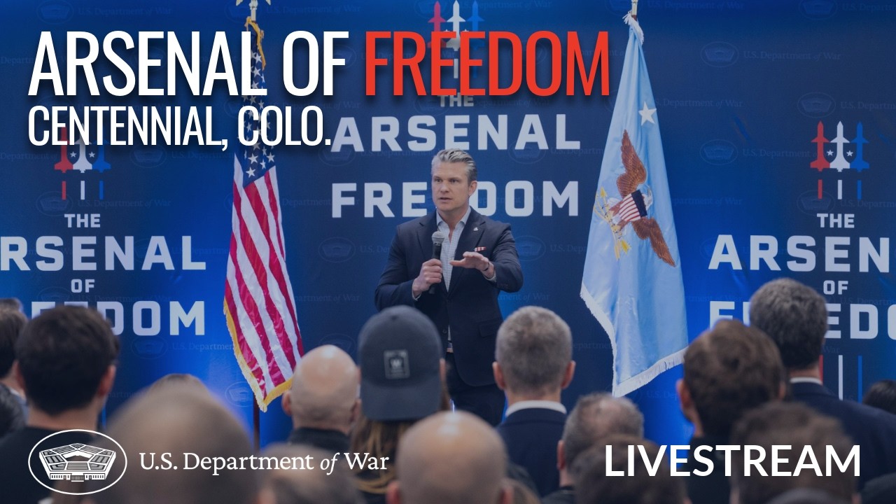 LIVE: SecWar speaks during a nationwide Arsenal of Freedom tour stop at True Anomaly in Colorado.