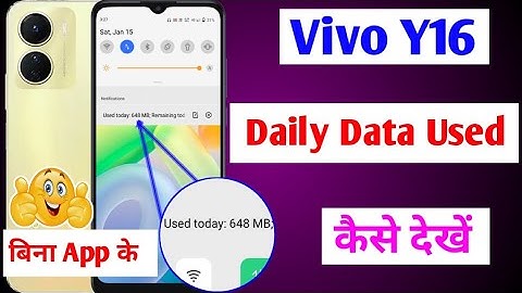 Vivo y16 daily data use setting /how to show daily data used in notification bar vivo y16 /बिना ऐप