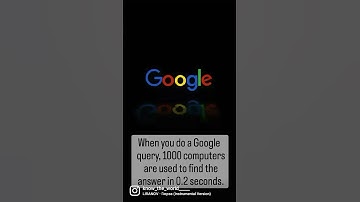 When you do a Google query, 1000 computers are used to find the answer in 0.2 seconds.