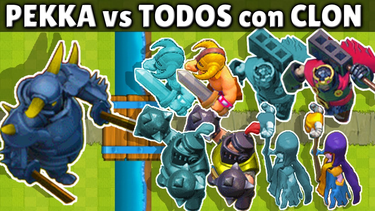 PEKKA vs TODAS LAS CARTAS + CLON 1 vs 1 OLIMPIADAS de CLASH ROYALE