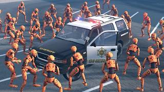 Escape from the Abandoned Town – Crash Test Zombies – BeamNG Drive | Demolition Republic