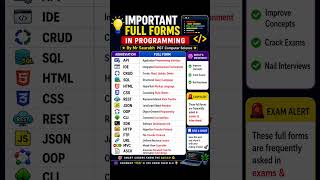 Important Full Forms in Programming 🚀 | 90% Students Don’t Know This!