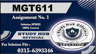 MGT611 assignment 1 solution mgt611 sp2023