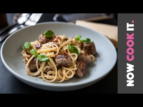 Easy Sausage Spaghetti Carbonara Recipe! | Now Cook It