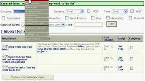 processing the inbox in gtd-php v0.8