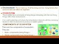 VIDEO ON BASIC ECOLOGICAL CONCEPTS