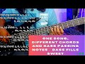 One song, different chords and bass passing notes / bass fills sweet