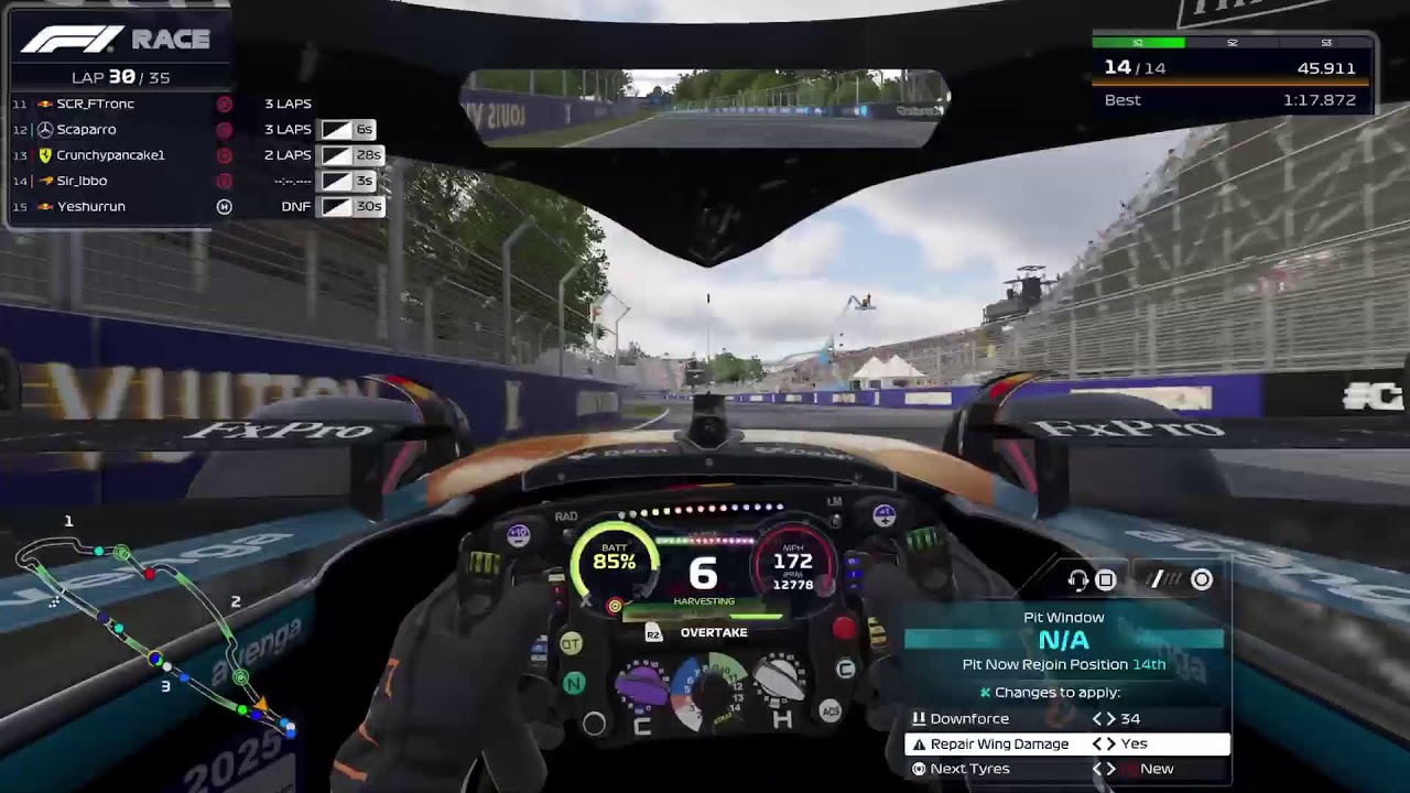 A1881 Season 22 - Round 6 - Canada in my McLaren and Cockpit View