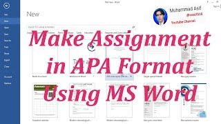 Make An Assignment in APA Format in MS Word Within 5-Minutes || by masif516