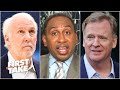 Stephen A. disagrees with Gregg Popovich's criticism of Roger Goodell over NFL protests | First Take