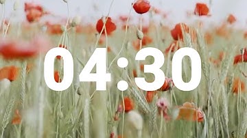 4 Minute 30 Second Timer with Relaxing Music and Alarm, Countdown Clock for Stress Relief