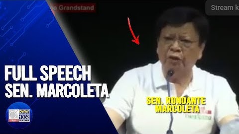 FULL SPEECH ni Sen. Rodante Marcoleta sa Luneta Rally for Transparency, Peace & Stability