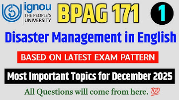 BPAG 171 Important Questions December 2025 Exam in English | BPAG 171 Question Paper December 2025