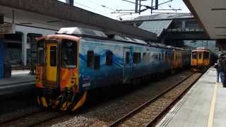 台鐵平溪線與深澳線直通運行DMU1000型柴聯車駛出猴硐車站