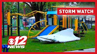 Strong storm system leaves behind wreckage