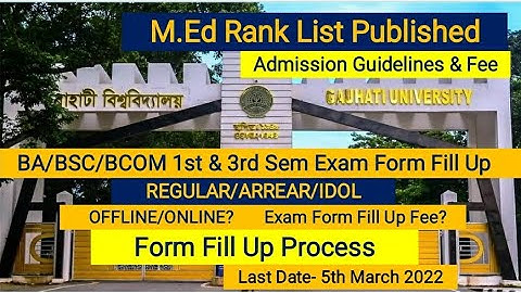 GU | TDC 1st & 5th Sem(Regular/Arrear/IDOL) Exam Form Fill Up | M.Ed Rank List  @atourchannel9322