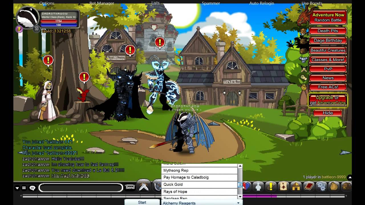 AQW fast farm XP! [2013] 