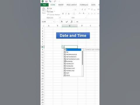 Insert Current Date and Time in Excel: Essential Formulas Explained # ...
