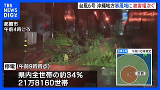 【台風6号】1人死亡20人けが 那覇市で最大瞬間風速52.5メートル観測　沖縄地方が暴風域に｜TBS NEWS DIG