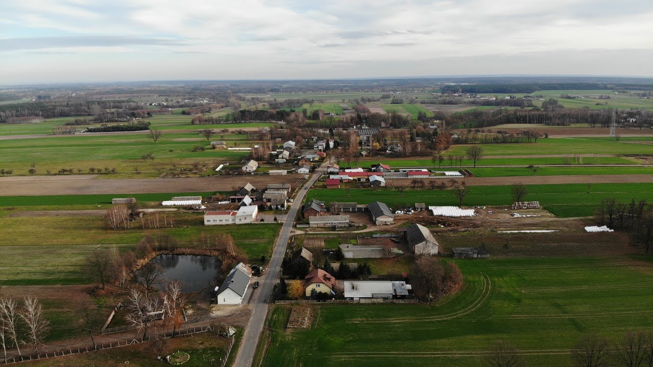 Miejscowość Wrzeszczewice oczami ptaka Gmina Łask Województwo Łódzkie