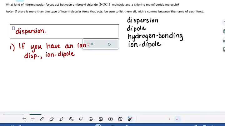 ALEKS: Identifying the intermolecular forces between atoms, ions, and molecules