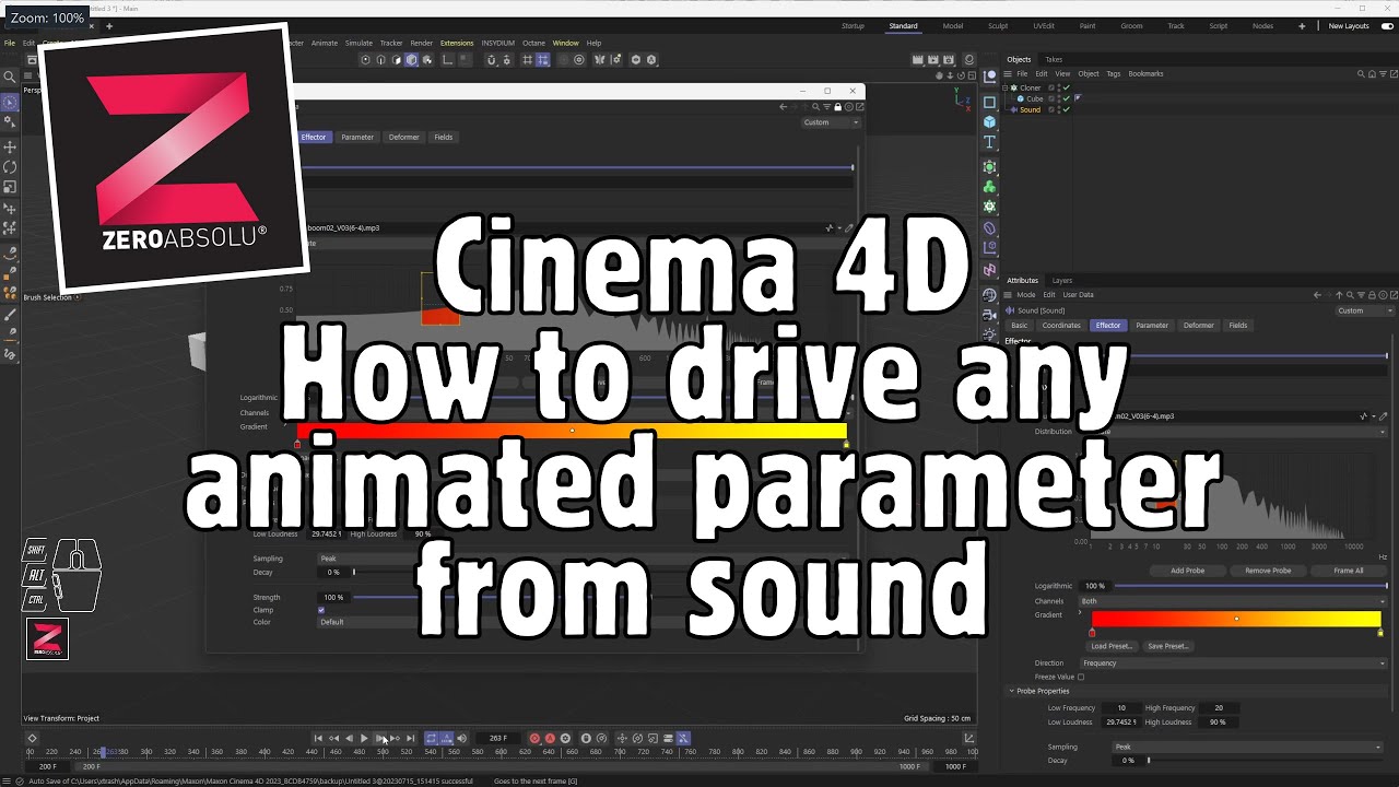 Cinema 4D How to drive and animate any parameter from sound (English ...