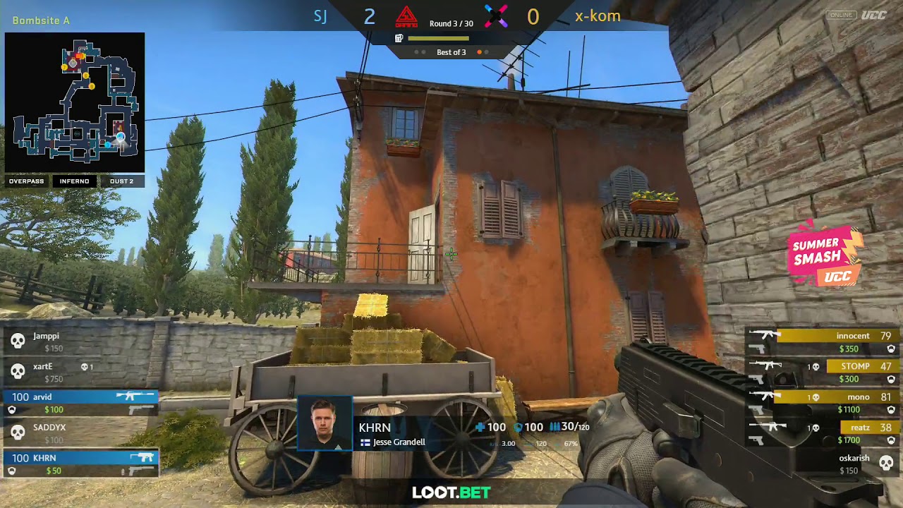 (RU) UCC Summer Smash | x-kom vs SJ Gaming | map 2 | by @Toll_tv & @cyberfocus_csgo