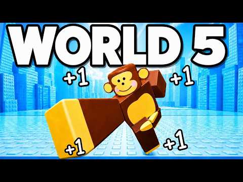 Beating ALL NEW STAGES in WORLD 5 with BEST TAIL in +1 Speed Monkey Escape! (Roblox)