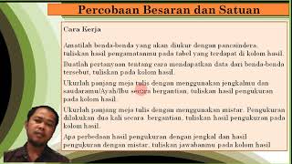 Percobaan besaran dan satuan ipa kelas 7 k13