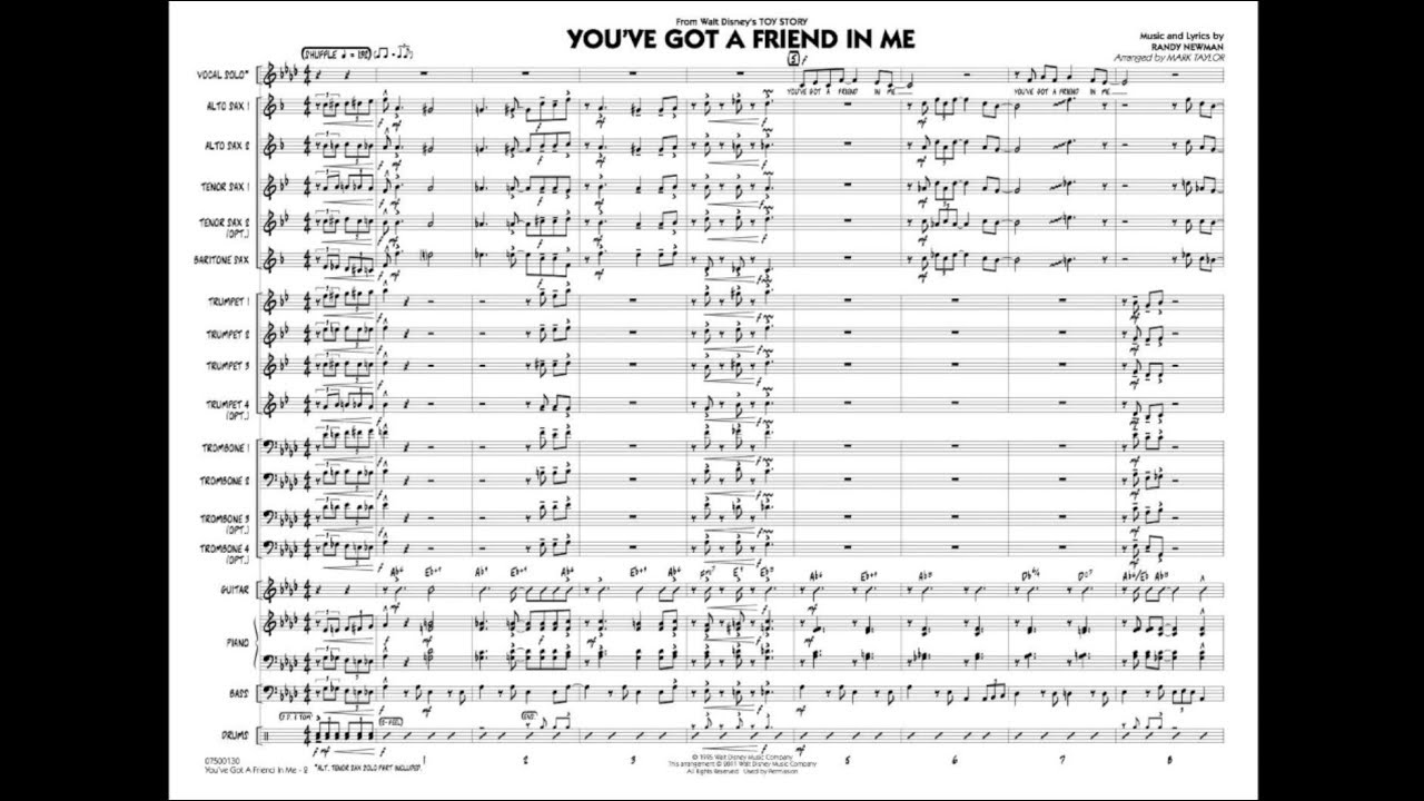 You Ve Got A Friend In Me By Randy Newman Arr Mark Taylor Chords Chordify