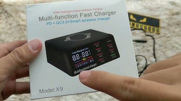 Hub sạc nhanh không dây 8 cổng USB 100W - 1 cổng Type C PD 18W - 1 cổng Qc 3.0 18W - 6 cổng 10W