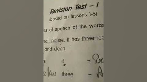 Class 4 English grammar -Revision Test 1