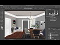 Setting up a room render in Photoshop